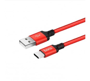 Кабель USB - Type-C Hoco X14 Times Speed (повр.уп) 200см 3A  (red/black) (236296)#2042706