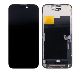 Дисплей для iPhone 15 Pro (A3102) в сборе с тачскрином Черный - (Soft OLED, Full HD, 120 Гц) (площадка под IC)#2079407