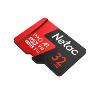 Карта памяти MicroSD 32GB Netac P500 Extreme Pro  Class 10 UHS-I A1 V10 (100 Mb/s) + SD адаптер#2117152