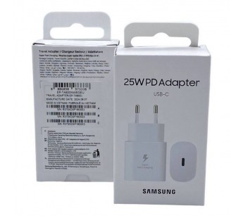 Сетевое зарядное устройство Samsung Type-C PD 25W Оригинал 100% в упаковке Белый#2046540