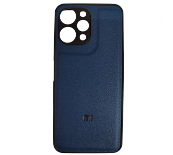 Чехол силиконовый Xiaomi Redmi 12 под кожу с лого синий#2046580