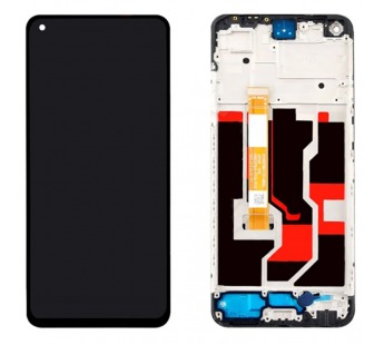 Дисплей для Realme 9i/Oppo A96 4G в рамке + тачскрин (черный) (100% LCD)#2086763