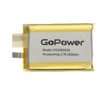 Аккумулятор Li-Pol LP103450UN 3.7V 1850mAh (толщ.10мм, шир.34мм, дл.50мм) "GoPower"#2046378