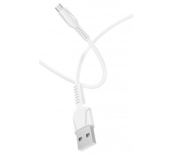 USB кабель для зарядки micro USB 1м, 2,4A, силиконовый, белый GP21M "GoPower"#2046322