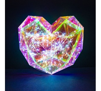 DIY Фигура светодиодная модель 6 "Sweet Heart" Сердце, 22,5см, USB гирлянда в комплекте, Funray#2046292