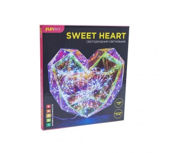 DIY Фигура светодиодная модель 6 "Sweet Heart" Сердце, 22,5см, USB гирлянда в комплекте, Funray#2046299