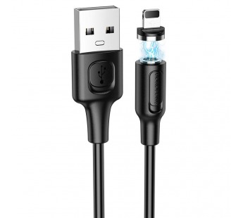 Кабель USB - Apple lightning Borofone BX41 Amiable магнитный (повр. уп) 100см 2,4A  (black) (223392)#2046752