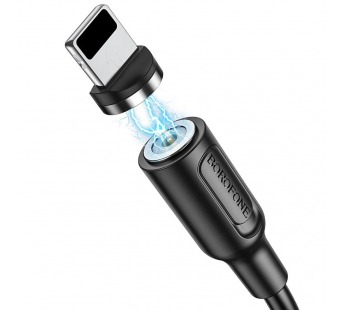 Кабель USB - Apple lightning Borofone BX41 Amiable магнитный (повр. уп) 100см 2,4A  (black) (223392)#2046753