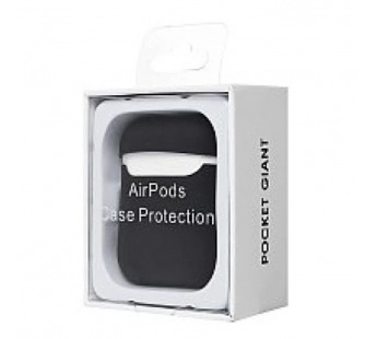 Чехол-кейс для наушников AirPods Soft touch черный#2066457