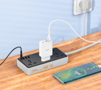 Сетевой удлинитель Hoco AC8A, 3м, EU/UK/US + (PD30W/1C3A), 2500W, черный#2047176