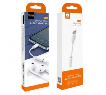 Адаптер Lightning - 3.5 jack WUW X210 (только музыка) Белый#2111832