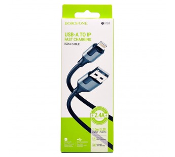 Кабель USB - Apple lightning Borofone BX101 Creator (повр. уп.) 100см 2,4A  (black) (237433)#2049086