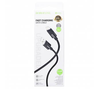 Кабель USB - Apple lightning Borofone BX106 (повр. уп.) 100см 2,4A  (black) (237423)#2049145