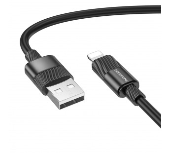 Кабель USB - Apple lightning Borofone BX106 (повр. уп.) 100см 2,4A  (black) (237423)#2049143