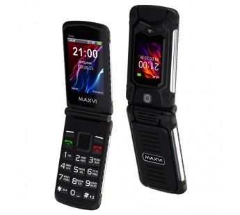 Мобильный телефон MAXVI E10 ds Black раскладушка (2,8"/1,3МП/2000mAh)#2049016