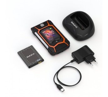 Мобильный телефон MAXVI E10 ds с док станцией Orange раскладушка (2,8"/1,3МП/2000mAh)#2049033