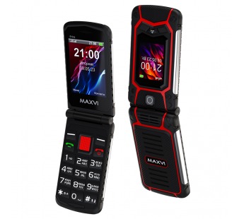 Мобильный телефон MAXVI E10 ds Red раскладушка (2,8"/1,3МП/2000mAh)#2049034