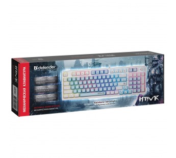 Клавиатура Defender Hawk GK-418 игровая механическая  (97кн, OUTEMU Brown) (blue) (237352)#2051308