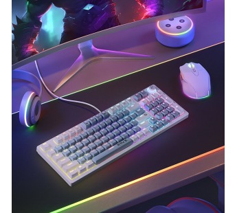 Клавиатура Defender Hawk GK-418 игровая механическая  (97кн, OUTEMU Brown) (blue) (237352)#2051307