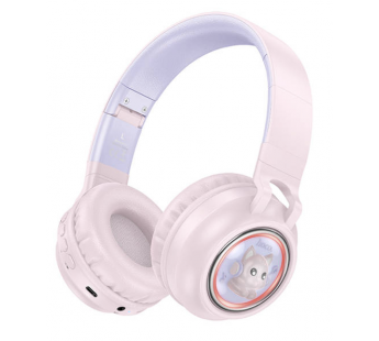 Bluetooth-наушники полноразмерные Hoco W50 Cute fun (повр. уп.) (pink) (238240)#2049435