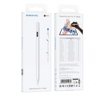 Стилус ёмкостный с дисплеем BOROFONE BG101 для iPad (белый)#2102531