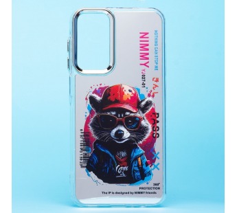 Чехол силиконовый Samsung A25 зекркальный с принтом "Енот"#2049998