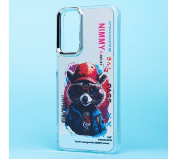 Чехол силиконовый Samsung A25 зекркальный с принтом "Енот"#2084552