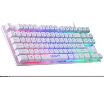 Клавиатура DEFENDER Breath GK-184 RU, проводная игровая ,белая,радужная,87кн.#2049967