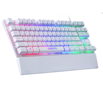 Клавиатура DEFENDER Breath GK-184 RU, проводная игровая ,белая,радужная,87кн.#2049968