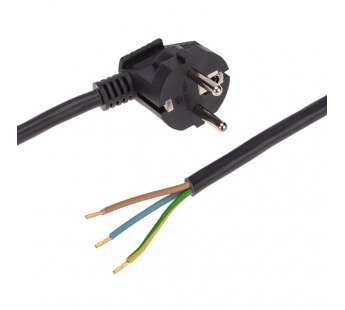 Шнур электрический с вилкой ПВС 3х1,5 мм2 1,5м (черный) Rexant#2050031