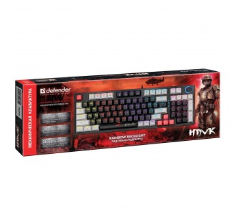 Клавиатура Defender Hawk GK-418 игровая механическая (97кн, OUTEMU Brown) (black) (238159)#2050848