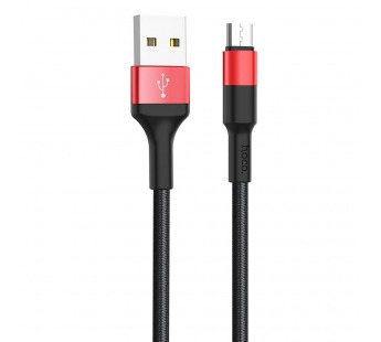 Кабель USB - Micro USB HOCO X26 1.0м 2.0A (черно-красный), шт#2050761