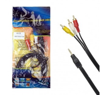 Шнур 3RCAшт.- шт. 3,5мм AV15 1.5м#2050548