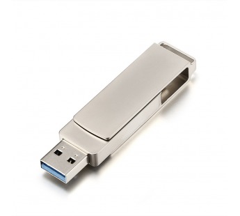 USB 3.0 Flash накопитель 64GB шт.USB (A)+шт.Type-C GoPower MODERN, металл серый#2050771