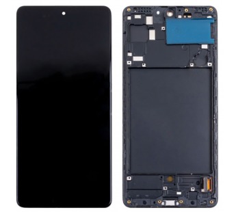 Дисплей для Samsung Galaxy A71 (A715F) модуль с рамкой Черный - (OLED) (Full Size)#2069952