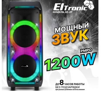 Колонка 10" (30-37 CRAZY BOX 1200) динамик 2шт/10" черная ElTRONIC с TWS#2051215