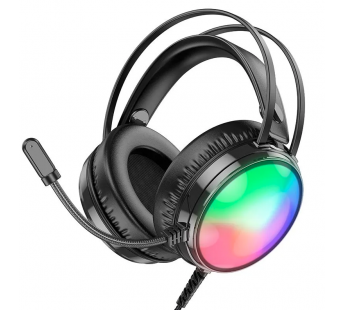 Наушники полноразмерные Borofone BO108 Flame, USB+Jack 3.5mm (черный)#2051487