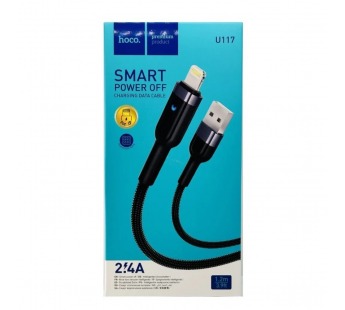 Кабель USB - Apple lightning HOCO U117 Grand, 1.2м, 2.4A (черный)#2084700