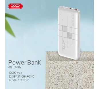 Внешний аккумулятор XO PR187,(QC 22,5W, PD20W) 10000mAh, белый#2051641