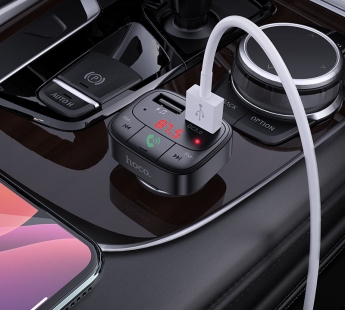Автомобильный FM-трансмиттер Hoco E59 QC3.0 BT (повр. уп.)  (black) (235488)#2052166