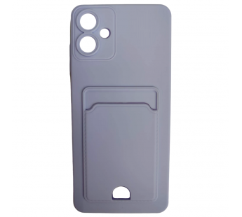 Чехол силиконовый Samsung A06 матовый цветной с визитницей сиреневый#2051941