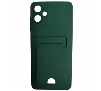 Чехол силиконовый Samsung A06 матовый цветной с визитницей темно-зеленый#2051942