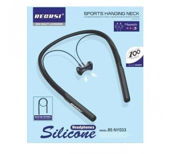 Беспроводные спорт наушники RECRSI RE-NY033 (40 ч/180 mAh) черные#2093771