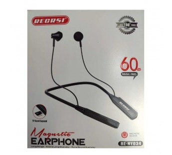 Беспроводные спорт наушники RECRSI RE-NY034 (60 ч/500 mAh/TF) черные#2093767