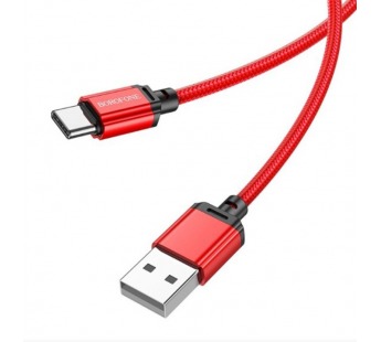 Кабель USB - Type-C BOROFONE BX87 (3A/1m/текстиль) красный#2052832