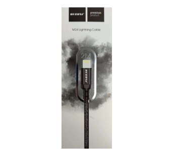Кабель USB - Lightning RECRSI M24 (2m/текстиль) черный#2093766