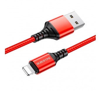 Кабель USB - Lightning BOROFONE BX54 (2.4A/1m/текстиль) красный#2052868