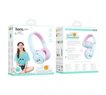 Накладные Bluetooth-наушники Hoco W60 детские (голубой)#2117248