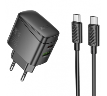 СЗУ с выходом USB Hoco CS61A (PD30W/QC/1USB C/1USB/кабель Type-C - Type-C) черное#2053062