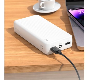 Внешний аккумулятор 20000 mAh BOROFONE BJ55A (2USB/PD/Micro/LED инд.бат) белый#2053413